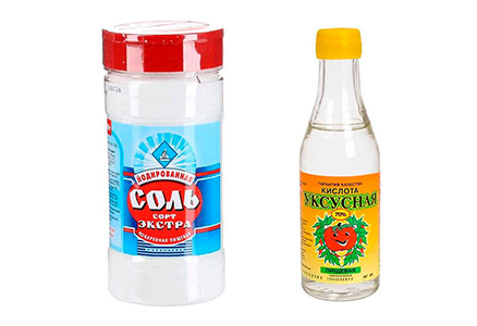 Соль и уксус для очистки керамогранита от клея